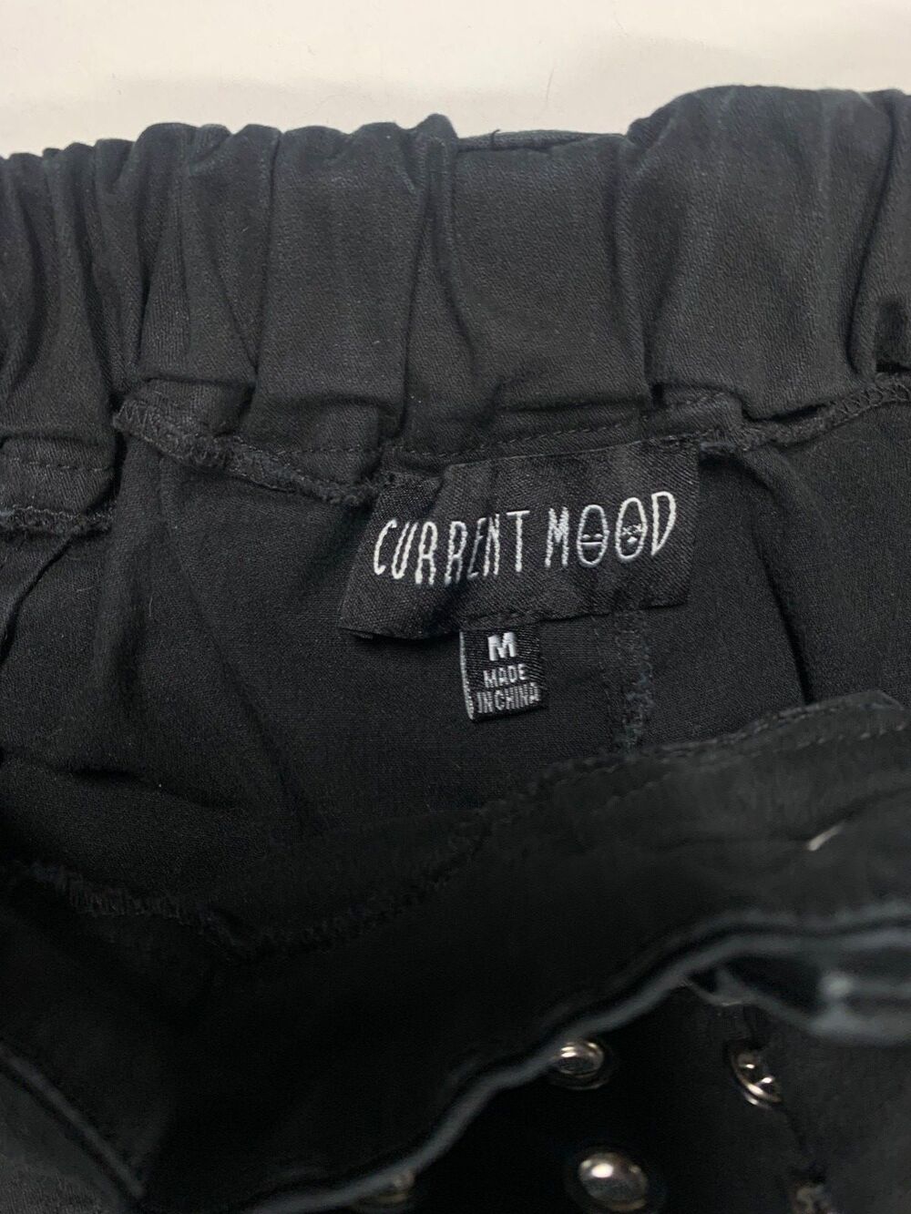 Current Mood Dolls Kill Black Wide Leg Buckle Cargo Pants Goth Grunge Size M - Picture 2 of 8